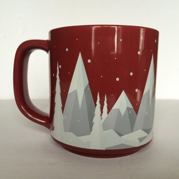 Tim Hortons 2019 White Polar Bear Coffee Mug Red Snowflakes Ceramic Collectible - Picture 3 of 9